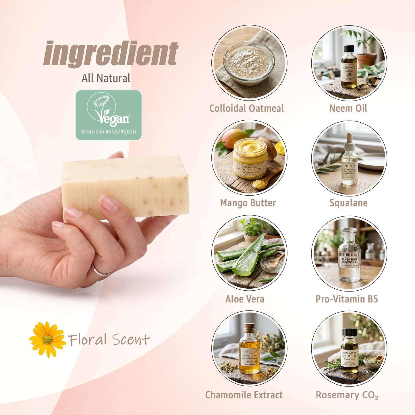 All Natural Vegan Pet Shampoo Bar for Sensitive Skin, USDA Certified BioBased with 82% biobased content.