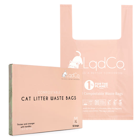 50 Bio-based cat litter waste bags are thicker and stronger — perfect for heavy waste. The XL size fits even the largest litter boxes, and the built-in handles make tying and carrying mess-free. Plus, the gentle lavender scent helps keep odors at bay.