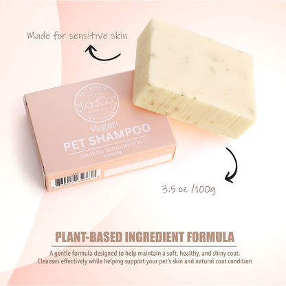 All Natural Vegan Pet Shampoo Bar for Sensitive Skin, USDA Certified BioBased with 82% biobased content.