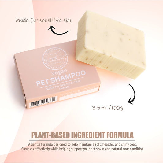 All Natural Vegan Pet Shampoo Bar for Sensitive Skin, USDA Certified BioBased with 82% biobased content.
