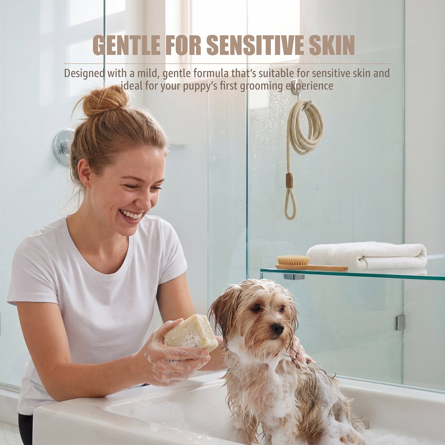 All Natural Vegan Pet Shampoo Bar for Sensitive Skin, USDA Certified BioBased with 82% biobased content.