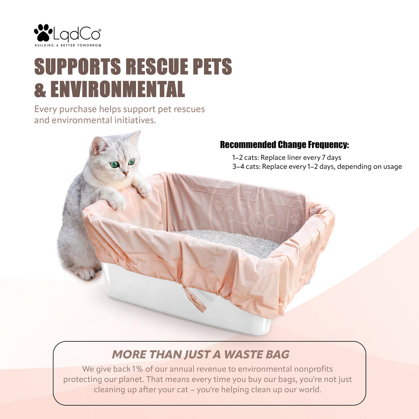 10 Plant-Based Home Compostable Cat Litter Box Liners, Jumbo XL 36" x 19" with Drawstring, Lavender Scented, Extra Thick