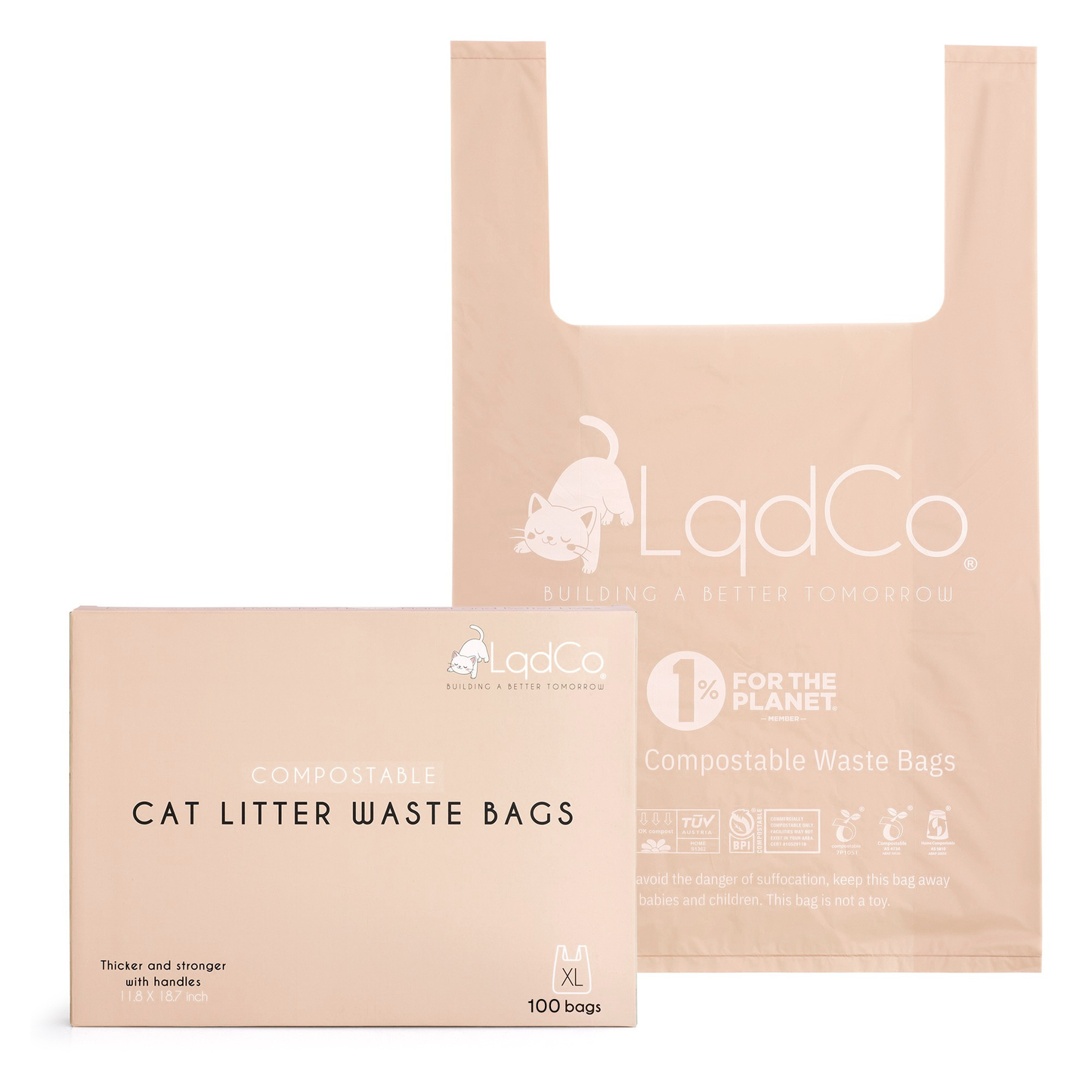 Cat litter waste bags are thicker and stronger — perfect for heavy waste. The XL size fits even the largest litter boxes, and the built-in handles make tying and carrying mess-free. Plus, the gentle lavender scent helps keep odors at bay