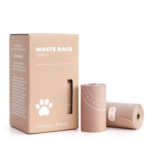 Bio-Based Dog Poop Bags, Silky Soft & Leak-Proof, Lavender-Scented, Made from Cornstarch – 8 Rolls, 120 Bags